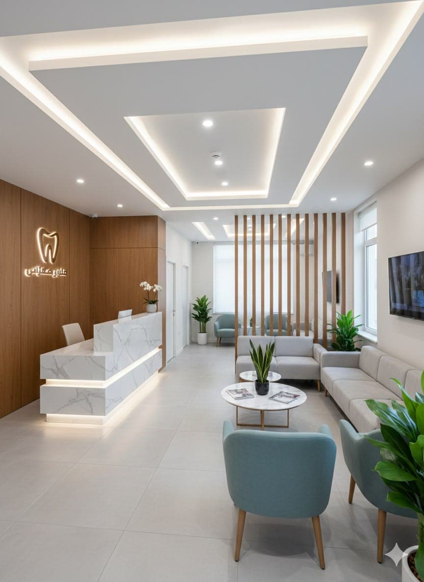 Modern clinic reception area